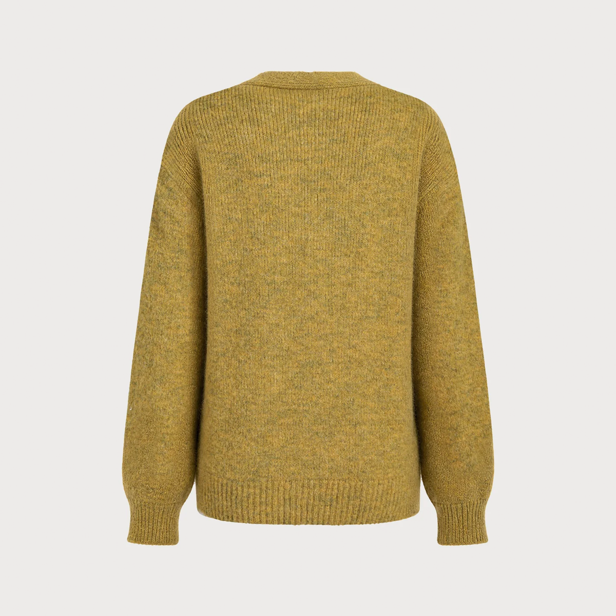Loose V-Neck Textured Button Knit Cardigan