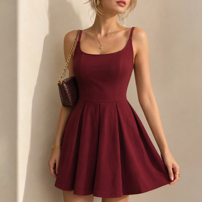 Strap Ruched A-Line Slip Mini Dress