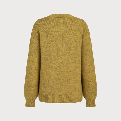 Loose V-Neck Textured Button Knit Cardigan